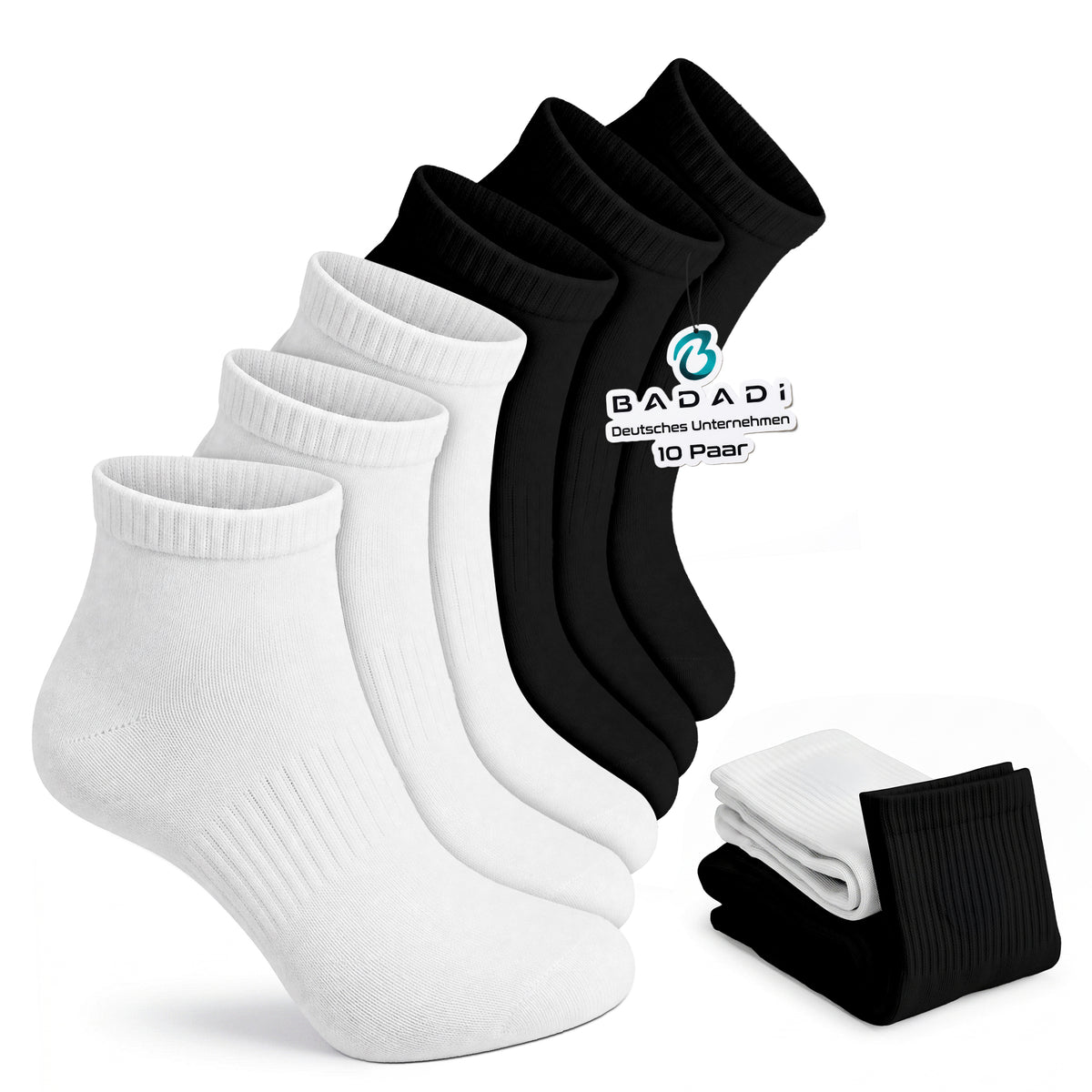 Sneaker Socken Herren & Damen 10 Paar Gr. 39-46 - Kurze Knöchelsocken Baumwolle