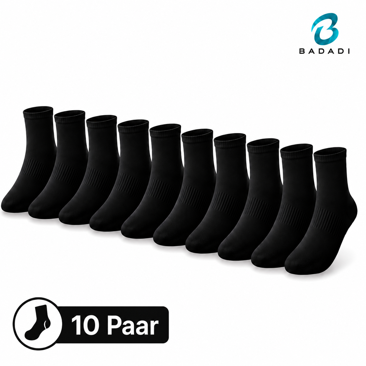 10 Paar Sneaker Socken Unisex – Baumwolle – Atmungsaktiv – Schwarz/Weiß oder Mix