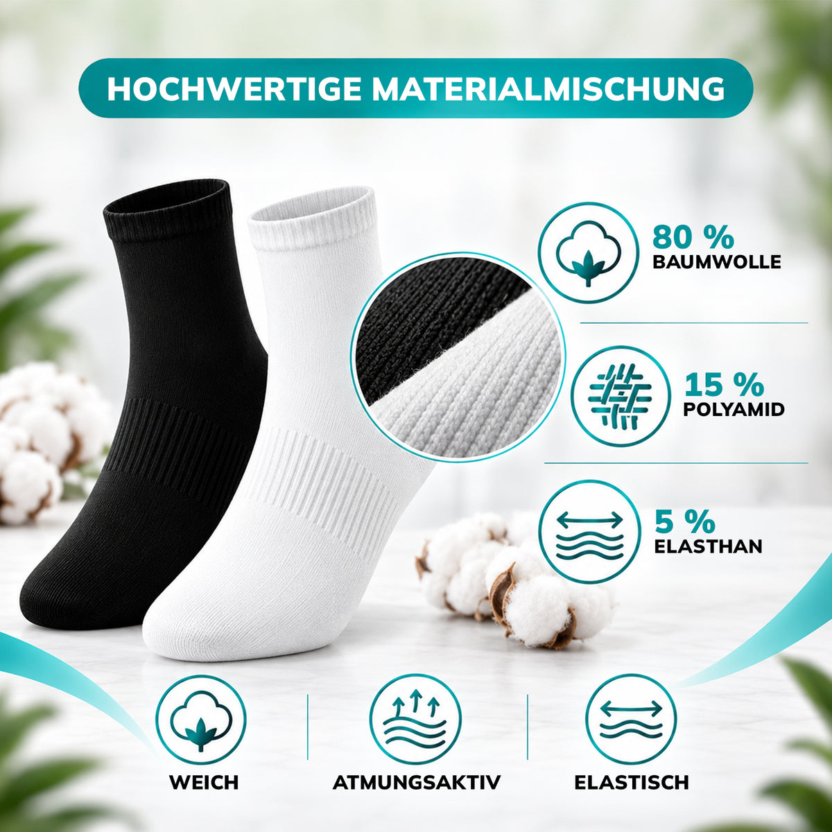 Sneaker Socken Herren & Damen 10 Paar Gr. 39-46 - Kurze Knöchelsocken Baumwolle