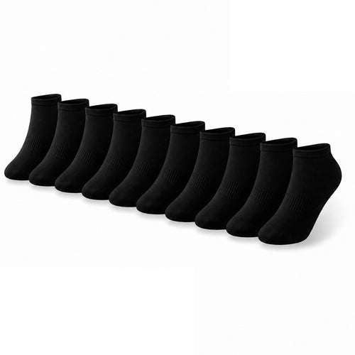 10 Paar Knöchelsocken, Füßlinge, Kurzsocken - Unisex Baumwolle Schwarz/Weiss