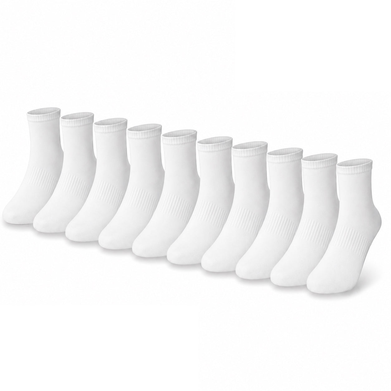 10 Paar Sneakersocken, Tennissocken, Langsocken - Unisex Baumwolle Schwarz/Weiss