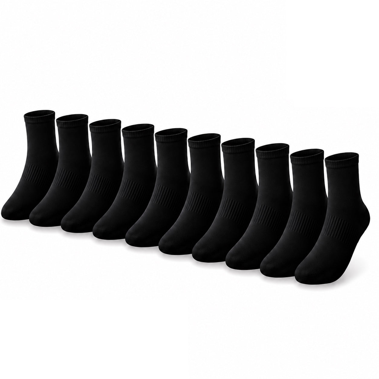 10 Paar Sneakersocken, Tennissocken, Langsocken - Unisex Baumwolle Schwarz/Weiss